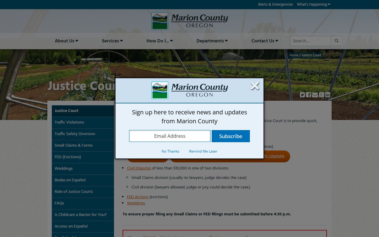 Marion County Justice Court and local court records
