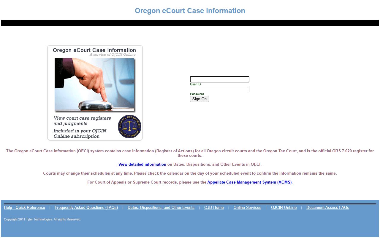 Marion County court records OECI OJCIN login page