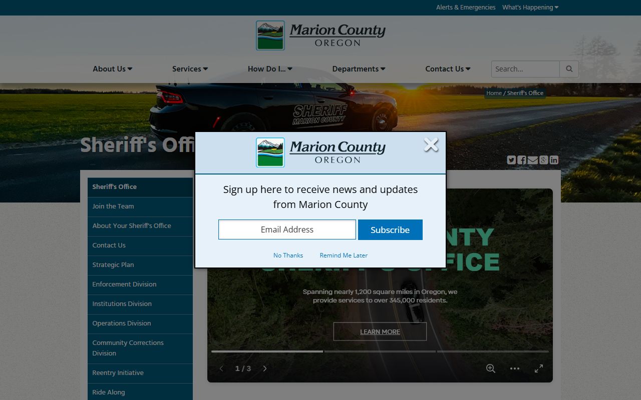 Marion County warrant records sheriff office page